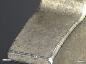 Figure 2: As-received image at 30x which appears to be a nicely superfinished tooth flank.